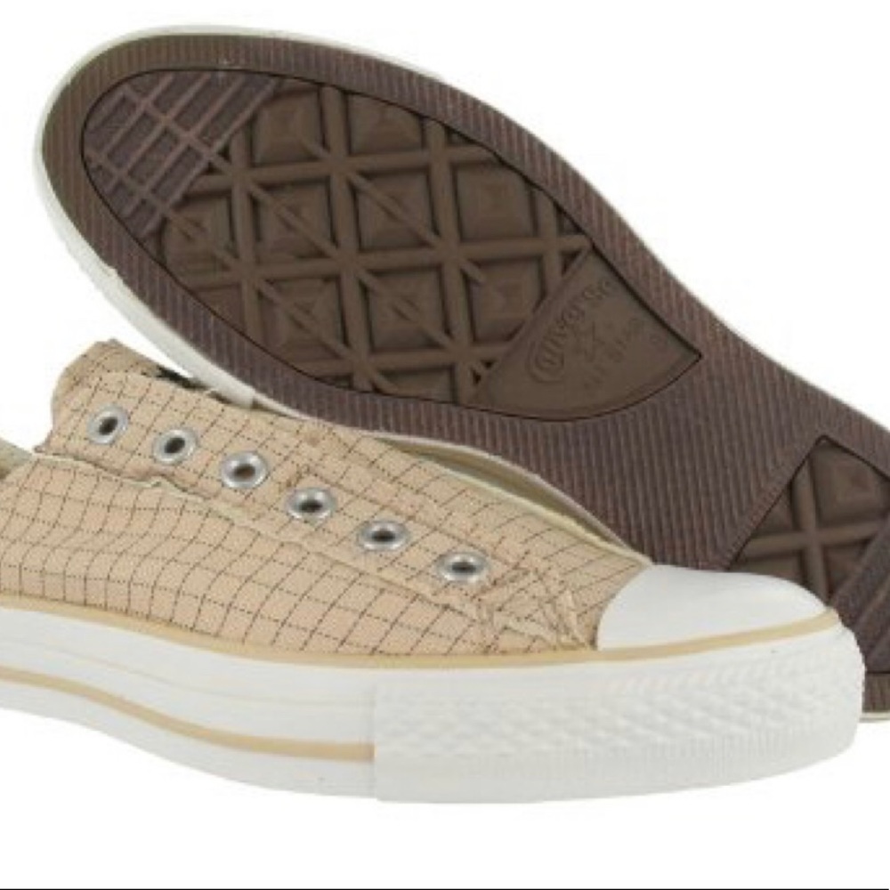 NEW with Box Converse All Star Chuck Taylor Pinstripe Slip On Casual Shoe Sand